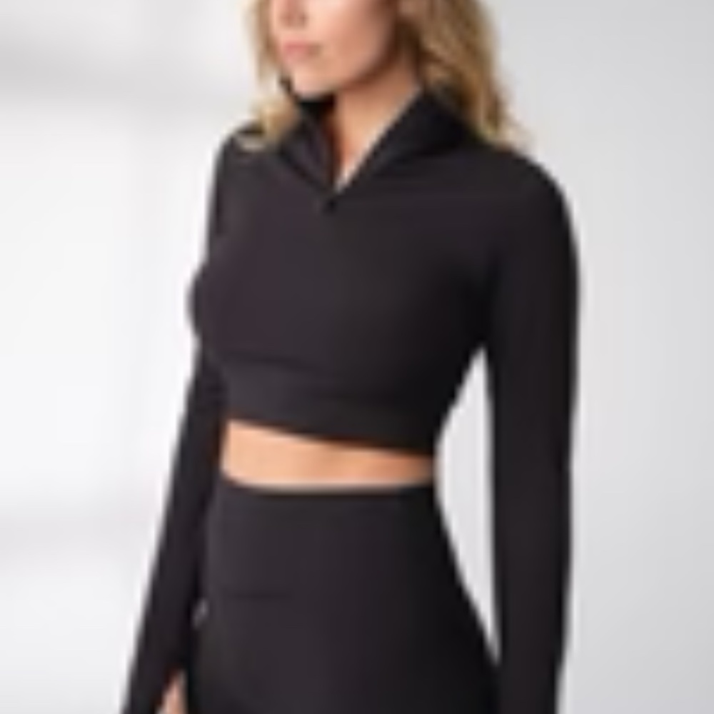 Balance Athletica/Vitality Black Refine Cropped Quarter Zip